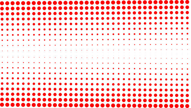 Red halftone dot gradient pattern background for pop art, comic texture, posters, overlays, and modern graphic design elements