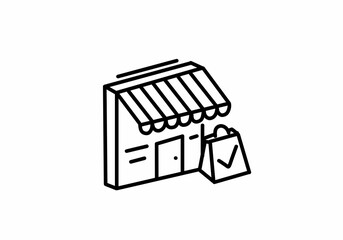 retail outlet thin line icon, sign, symbol, illustation, linear concept, vector