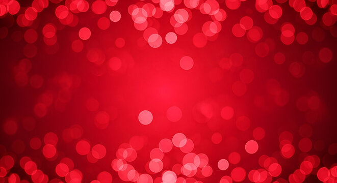 Red Bokeh Lights Background Festive Abstract image - Powered by Adobe