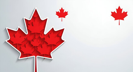 Red Maple Leaf Collage with Smaller Leaves canada canadian