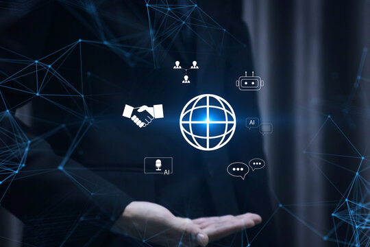 Futuristic, social network app or woman with tablet hologram of world user data or global analytics. Mobile tech ux, ui or business black woman with web internet, social media and future digital info.