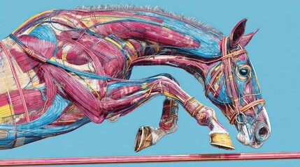 Anatomical horse jumping