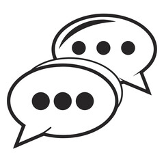 Two overlapping speech bubbles with dots representing conversation