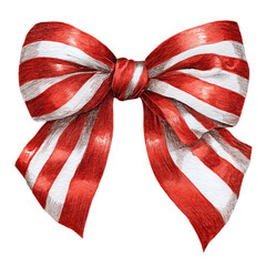Vibrant red and white striped bow adds festive flair to any celebration or gift