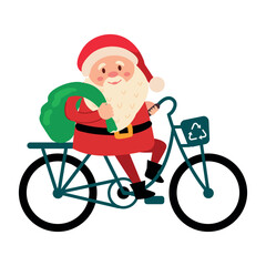  Eco-friendly Santa Claus Riding Bicycle with Gift Sack