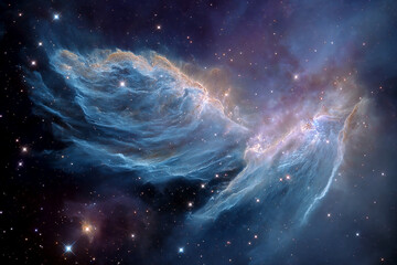 Abstract digital rendering of a vibrant blue supernova, a cosmic explosion of celestial energy in deep space.