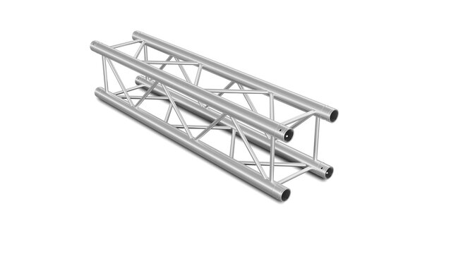 Metal truss construction element used for stage setups, lighting systems, and architectural frameworks, ensuring strong and stable structural support.