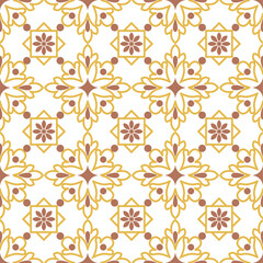 Blue and orange luxury seamless pattern with traditional ethnic background