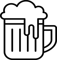 An icon of a cold beer glass with foam spilling over the sides, from the tradition of enjoying special craft beers at New Year