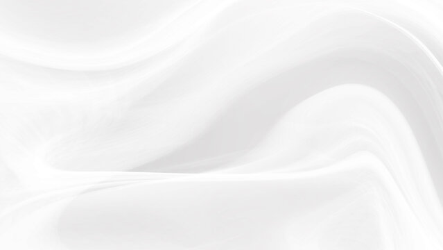 Abstract white background with soft waves and subtle shadows creating depth and form