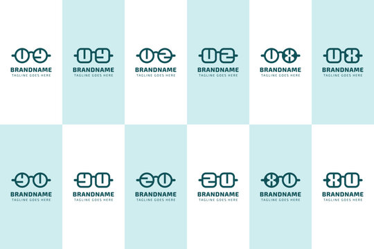Letters UX XU UY YU UZ ZU  Glasses Optic Logo, for optical company, eyewear stores, or spectacle brands