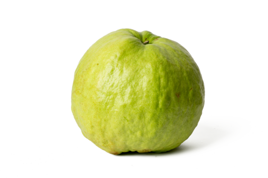 High-resolution photograph of fresh guava isolate on white, taken with a high-resolution 45MP camera