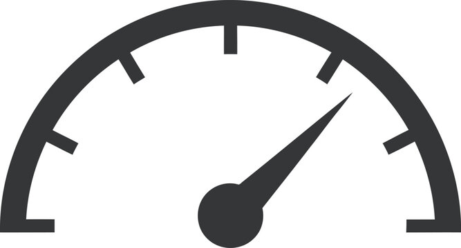 Performance indicator speedometer gauge icon for data metrics