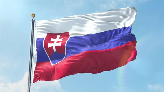 4K Slovakia flag waving in the wind - realistic Slovakia flag animation in high resolution, perfect for Slovakia national day, independence, travel and patriotic video projects