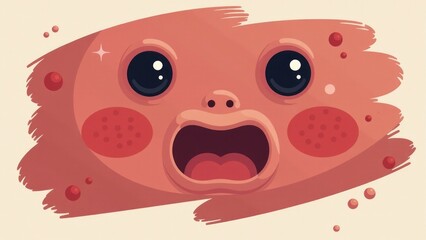 A cartoon character displaying surprise and astonishment, ideal for use in comics, cartoons, or illustrations