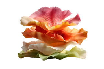 A pile of delicate pink rose petals rests, isolated on transparent background