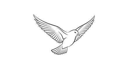 Fototapeta premium Graceful dove soaring with open wings, symbolizing peace, freedom, and hope in a clean, minimalist design