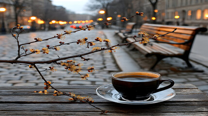 Coffee Break in the City A Moment of Serenity.