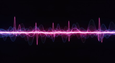 Abstract background showing a vibrant energetic pulse wave in flowing colors across a dark void. Dynamic rhythm and digital frequency ,space ,flow ,void