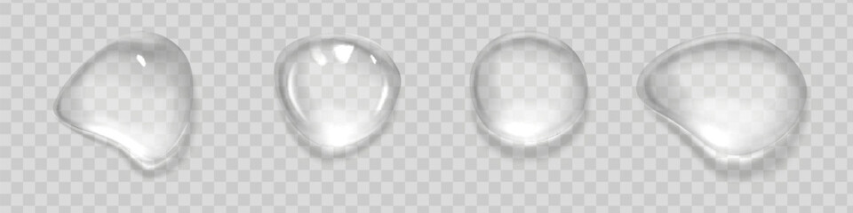 Fototapeta premium Water rain drops or steam shower isolated on transparent background. Realistic pure droplets condensed. Vector clear vapor water bubbles on window glass surface for your design.