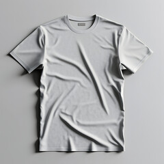 Fototapeta premium A plain white t shirt on a gray background studio