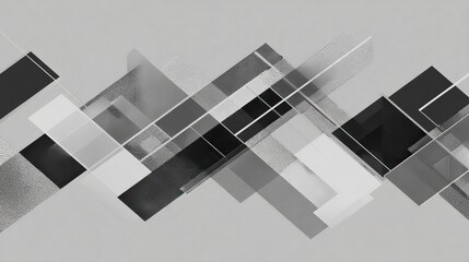 Abstract Geometric Shapes in Monochrome Colors Creating Dynamic Visual Patterns on a Neutral Background