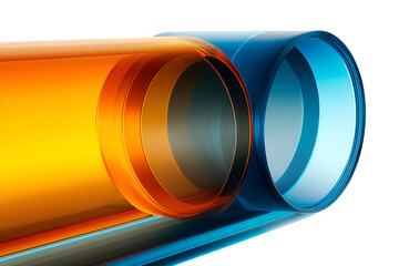 A ring featuring a vibrant blue and orange design, isolated on transparent background