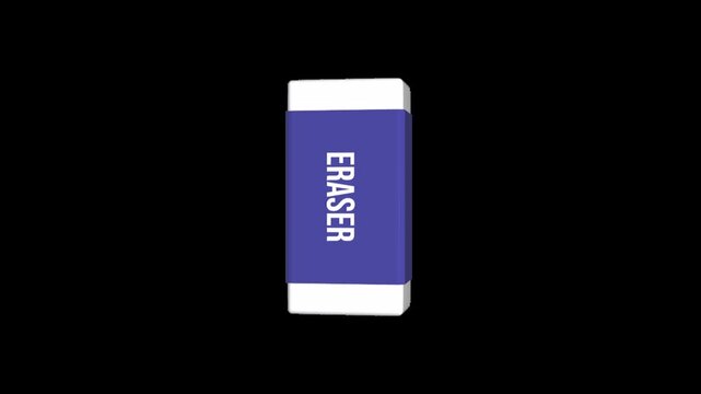 Blue and White Eraser with Label