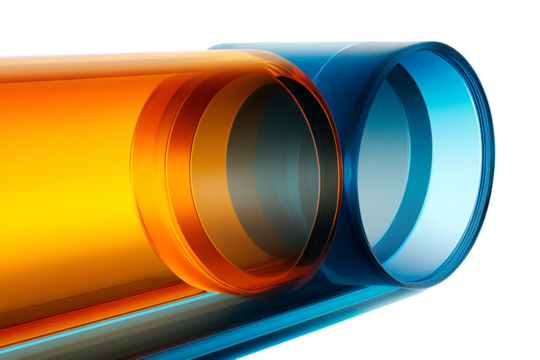 A ring featuring a vibrant blue and orange design, isolated on transparent background - Powered by Adobe
