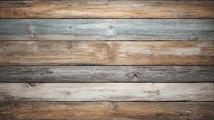 Naklejka premium Rustic Wooden Planks with Natural Texture in Various Shades Suitable for Background or Interior Design Projects