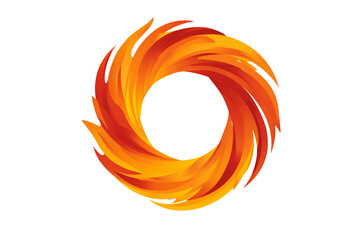 A circular flame is depicted, isolated on transparent background