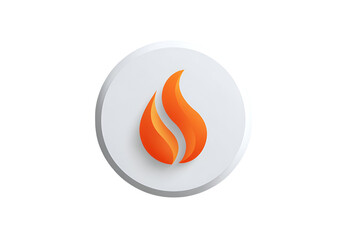 A circular flame is depicted, isolated on transparent background