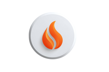 A circular flame is depicted, isolated on transparent background