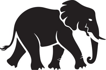 elephant silhouette icon vector set