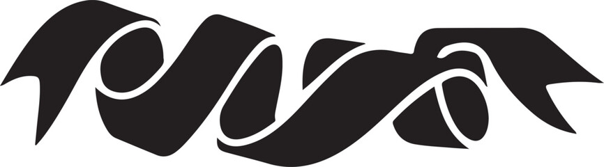 black and white rebon icon set