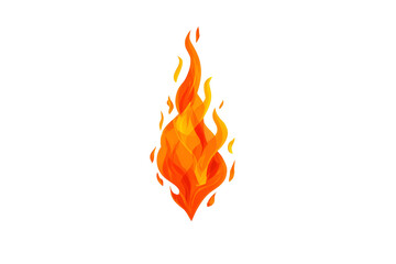 Fire flame flickering, isolated on transparent background