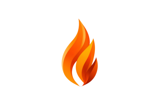 Fire flame flickering, isolated on transparent background