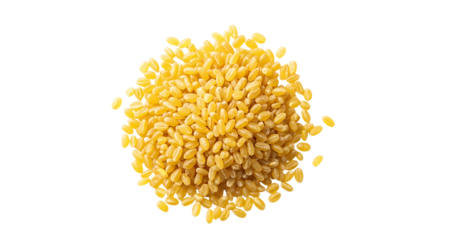 Pile of yellow lentils isolated on transparent background