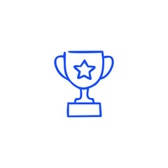 Blue outline trophy with star