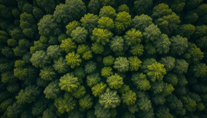 Naklejka premium Aerial View of Dense Forest Foliage Abstract