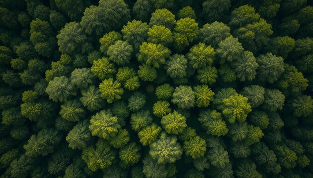 Aerial View of Dense Forest Foliage Abstract - Powered by Adobe