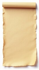 A rolled up piece of paper on a white surface, perfect for representing ideas, notes or messages