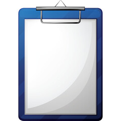 Blue Clipboard With White Paper Ready For Notes And Information On Transparent Background Office Supplies For Writing Ideas Documents And Tasks