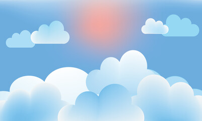 blue sky and flufy white clound,shunshine day on summer or winter,beginning of day,beautiful back ground,clear sky vector