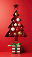 A creative and eco-friendly way to reuse old gift boxes, this Christmas tree is made entirely out of a gift box