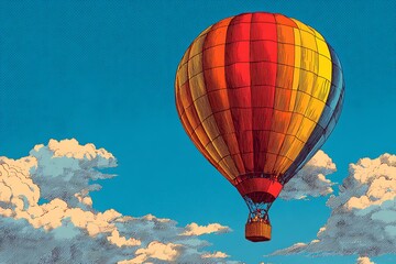 Fototapeta premium pop art style hot air balloon