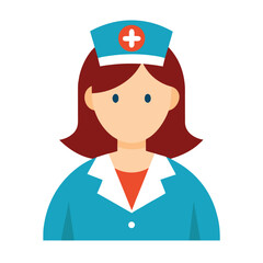 Female Nurse Vector Illustration. Cartoon, Clipart & Line Art Medical Design.eps