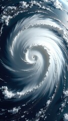 A spiral shape appears in the sky, possibly from clouds or atmospheric phenomenon