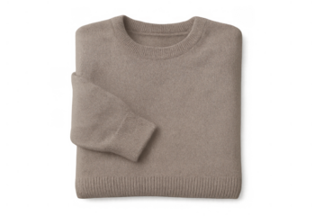 Folded beige wool sweater for men and women, soft cashmere pullover, warm knitted jumper, autumn winter fashion apparel