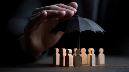 Symbolic representation of protection and safety for a group of people.